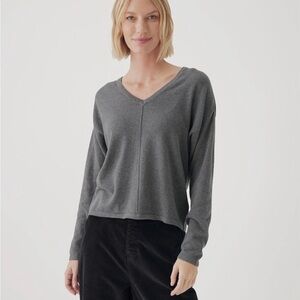 Lands' End Charcoal V-Neck Sweater